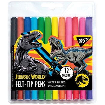 Фломастери Yes Jurassic World, 12 кольорів (650482) - Pampik