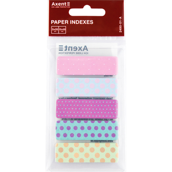 Закладки бумажные Axent Dots, 5х12х50 мм, 100 шт. (2490-01-A) - Pampik