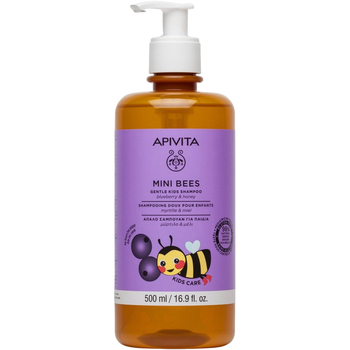 Нежный детский шампунь Apivita Mini Bees с черникой и медом, 500 мл - Pampik