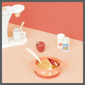 Набір тарілка на присосці і ложка Babymoov TAST'ISY, теракотовий (A005404) - Pampik - 6