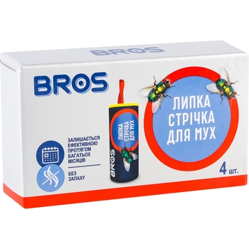 Липка стрічка проти мух Bros кругла 4 шт. - Pampik - 2
