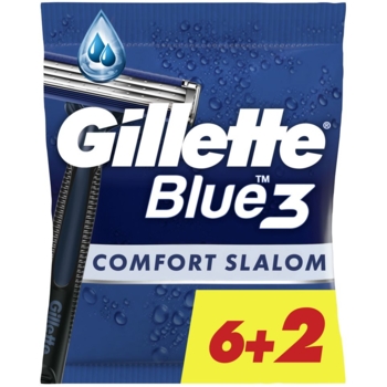 Одноразовые станки для бритья Gillette Blue 3 Comfort Slalom, 8 шт. - Pampik