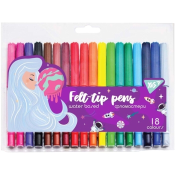 Фломастеры Yes Cosmic girl, 18 цветов (650488) - Pampik