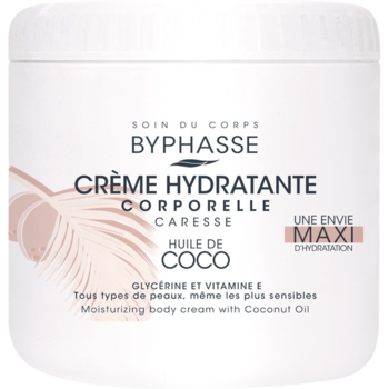 Крем для тела Byphasse Body Moisturizer Cream With Coconut Oil увлажняющий с кокосовым маслом 500 мл - Pampik