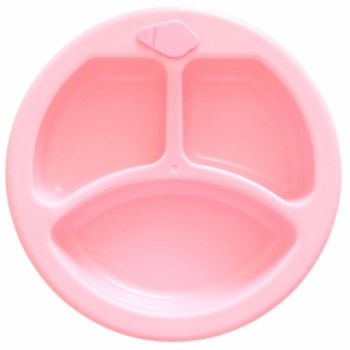 Тарелка секционная Lindo с подогревом на присоске, розовая (А 51) - Pampik