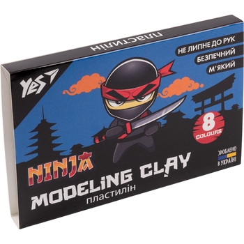 Пластилин Yes Ninja, 8 цветов, 160 г (540630) - Pampik