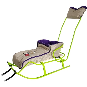 Чехол на санки Vitan Конверт с муфтой фиолетово-бежевый (2030064) - Pampik - 2