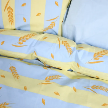 Підковдра на блискавці MirSon Ranforce Elite Еar of wheat 17-0588, ранфорс, 140х110 см, блакитна з жовтим - Pampik