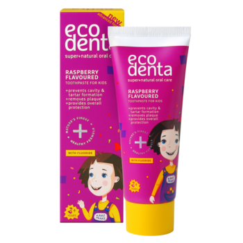 Детская зубная паста Ecodenta Kids Kakės Makės со вкусом малины, 75 мл - Pampik
