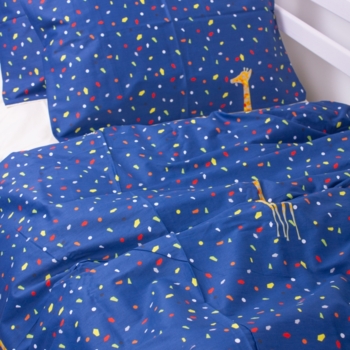 Пододеяльник на молнии MirSon Kids Time 22-1167 Pansy, сатин, 210х143 см, синий - Pampik