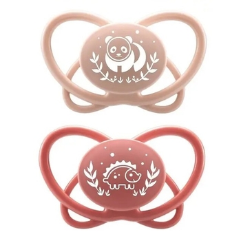 Пустышка Nip Моя бабочка Енот и ежик, силиконовая, 5-18 мес., 2 шт., розовый (38597-51) - Pampik