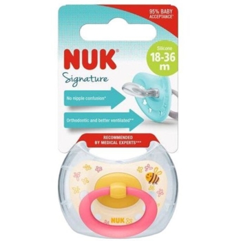 Пустушка силіконова Nuk ортодонтична Signature розмір 2 Квіти та бджілка (3952481) - Pampik