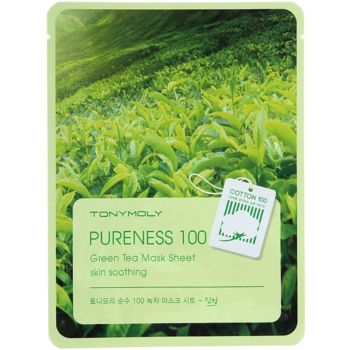 Маска тканевая для лица Tony Moly Pureness 100 Green tea Зеленый чай, 21 мл - Pampik
