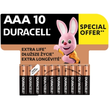 Лужні батарейки мізинчикові Duracell 1.5 V АAA LR03/MN2400, 10 шт. (5000394152557) - Pampik