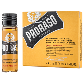 Горячее масло для бороды Proraso hot oil beard Wood&Spice, 4 шт.x17 мл - Pampik
