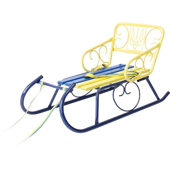 Санки Vitan Смерека Патриот со спинкой, ручкой и цветной планкой (2030118) - Pampik - 2