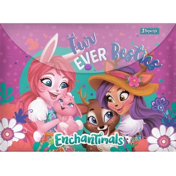 Папка-конверт 1 Вересня Enchantimals, А4, з кнопкою (491837) - Pampik