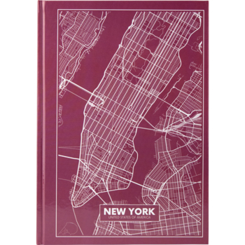 Книга записная Axent Maps New York A4, в клеточку, 96 листов, розово-коричневая (8422-543-A) - Pampik