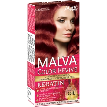 Стійка крем-фарба для волосся Malva Color Revive відтінок 33, махагон, 103 мл - Pampik