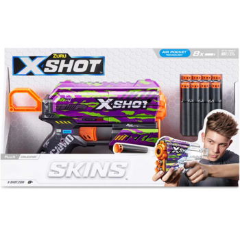 Швидкострільний бластер Zuru X-Shot Skins Flux Crucifer 8 патронів (36516J) - Pampik