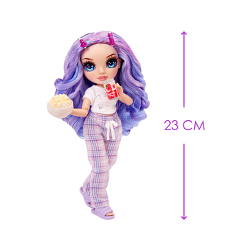 Лялька Rainbow High Junior PJ Party Violet Willow з аксесуарами, 23 см (503705) - Pampik - 2