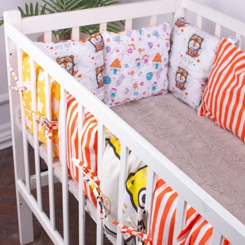 Подушки-борти MirSon Kids Time 18-200 Orange time, оранжеві, 12 шт. - Pampik