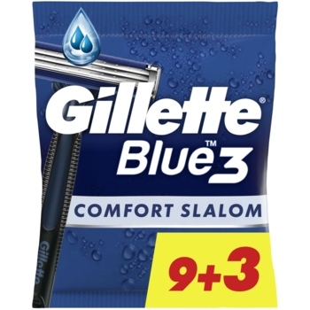 Одноразові станки для гоління Gillette Blue 3 Comfort Slalom, 12 шт. - Pampik