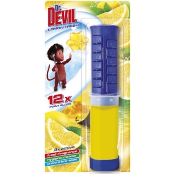 Туалетный точечный блок для унитаза Dr.Devil Лимонная свежесть, 75 мл - Pampik