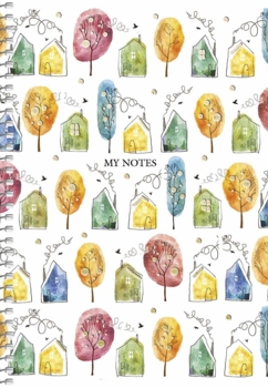 Тетрадь для записей Student Колаж разноцветных Деревья, А5, в клеточку, спираль, 80 листов (A5-SC-080-6092K) - Pampik