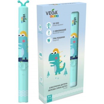 Електрична дитяча звукова зубна щітка Vega Kids VK-500B бірюзова - Pampik
