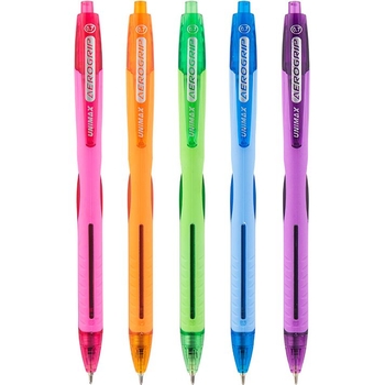 Набір кулькових ручок Unimax Aerogrip-3 5 кольорів (UX-140-20) - Pampik - 2