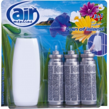 Освіжувач повітря з аплікатором Air Menline Rain of Island, 45 мл (3 шт. х 15 мл) - Pampik