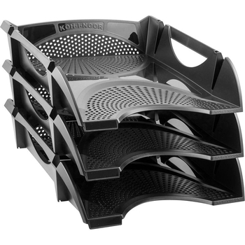 Лоток Koh-i-Noor Универсал горизонтальний чорний (754146) - Pampik - 2