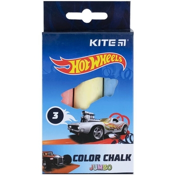 Мел цветной Kite Hot Wheels Jumbo 3 шт. (HW21-077) - Pampik