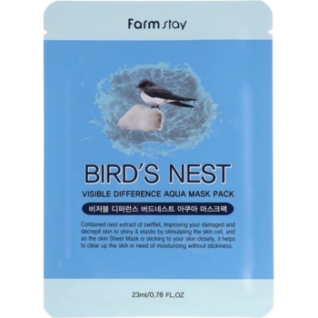 Маска для обличчя FarmStay Visible Difference Birds Nest Aqua Mask Pack з екстрактом ластівчиного гнізда 23 мл - Pampik