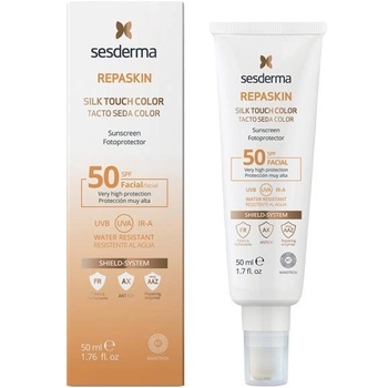 Солнцезащитный крем для лица Sesderma Repaskin Silk Touch Color SPF 50 с тонирующим эффектом, 50 мл - Pampik