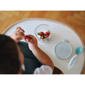 Нагрудник Beaba силіконовий, з кишенею, сірий (913558) - Pampik - 6