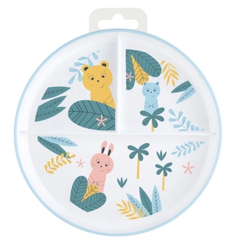 Тренировочная тарелка Bebe Confort Little Buddies, с отделениями, голубая (3105209940) - Pampik - 3