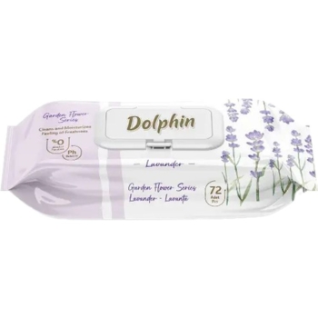 Вологі серветки Dolphin Lavander з клапаном, 72 шт. - Pampik