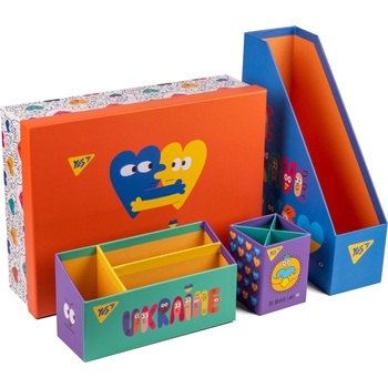 Настільний органайзер у наборі Yes Stand with Ukraine, картон, 4 предмети, різнобарвний (450130) - Pampik