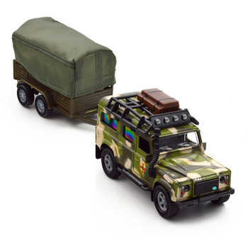 Игровой набор TechnoDrive Land Rover Defender Military с прицепом (520027.270) - Pampik - 7