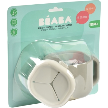 Чашка силиконовая для снеков и напитков Beaba Pick'n'Snack, серая, 460 мл (913565) - Pampik - 5