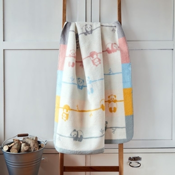 Плед-покривало Papaella Baby Панда 120х90 білий (8000029918) - Pampik