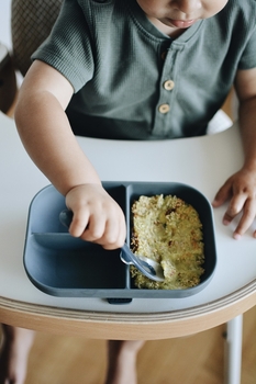 Тарілка силіконова порційна Beaba, мінерал (913548) - Pampik - 5