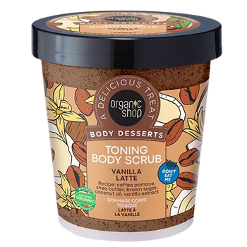 Скраб для тіла Organic Shop Body Desserts Vanilla Latte тонізувальний 450 мл - Pampik