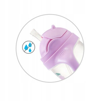 Поїлка-непроливайка з обтяженою соломкою та герметичною кришкою BabyOno Квіточки, 6+, 240 мл (1464/05) - Pampik - 8