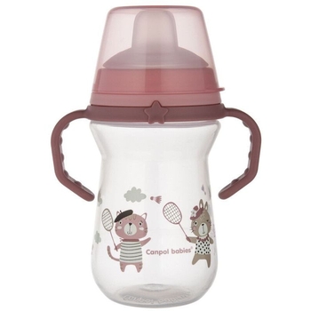 Кружка тренувальна Canpol babies First Cup Bonjour Paris, 250 мл, рожевий (56/613_pin) - Pampik