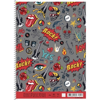 Коледж-блок Student, А4+, у клітинку, спіраль, 80 арк., сірий (A4-080-6512K) - Pampik