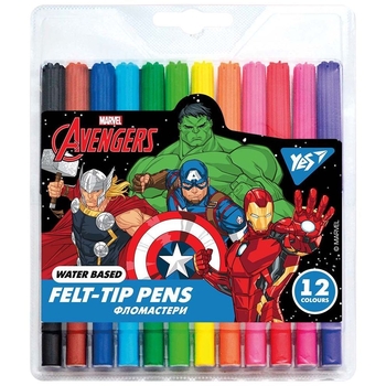 Фломастеры Yes Marvel Avengers, 12 цветов (650474) - Pampik