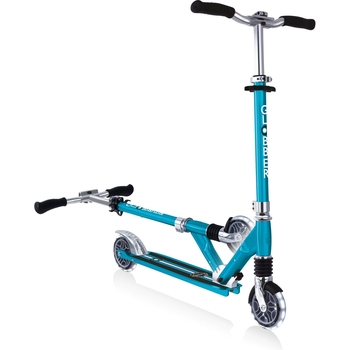 Самокат Globber Flow element comfort lights, колеса с подсветкой, голубой (727-301) - Pampik - 5